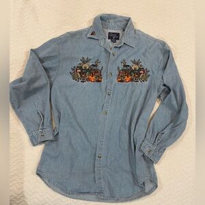 Quiz Again Vintage Light Blue Denim Shirt, fall designs